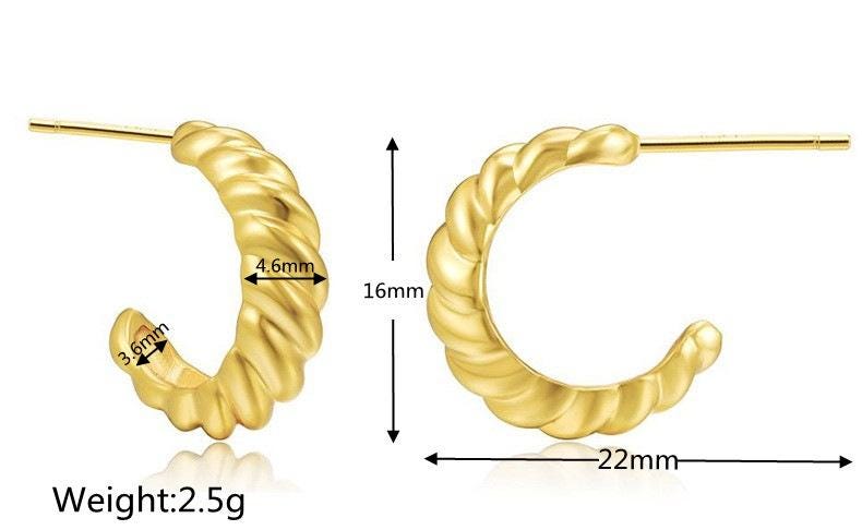 CLASSY - Earrings Set For Women, 14k Filled Gold Dainty Earrings, Huggie Hoop Earrings, Patterned Earrings, Korean Earrings Gold